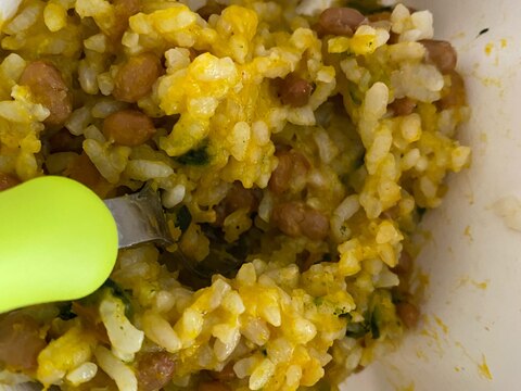 幼児食⭐かぼちゃと納豆の海苔混ぜご飯